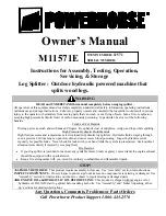 Preview for 1 page of Powerhorse M11571E Owner'S Manual