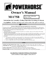 Powerhorse M1175B Owner'S Manual preview