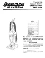 Preview for 1 page of Powerline HEPA Owner'S Manual