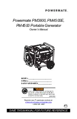 Preview for 1 page of Powermate PM3800 Owner'S Manual