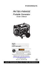 Предварительный просмотр 1 страницы Powermate PM7500 Owner'S Manual