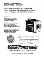 Preview for 1 page of Powermate Premium Pulse Operator'S & Parts Manual