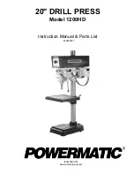 Предварительный просмотр 1 страницы Powermatic 1200HD Instruction Manual & Parts List