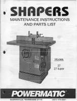 Powermatic 27 Maintenance Instructions And Parts List предпросмотр