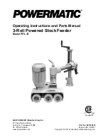 Powermatic 3-Roll Powered Stock Feeder PF3-JR Operating Instructions Manual preview