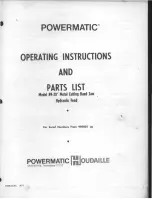 Powermatic 89 Operating Instructions And Parts List Manual preview