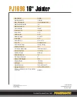 Preview for 4 page of Powermatic PJ1696 Specifications