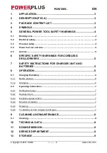 Preview for 1 page of Powerplus POW3065 Series Manual