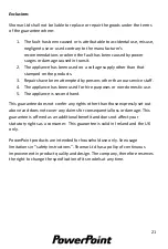 Preview for 22 page of PowerPoint P154CZSS/T Instructions Manual