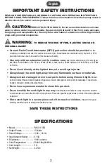 Preview for 2 page of PowerSmith PWL1115BS Operator'S Manual