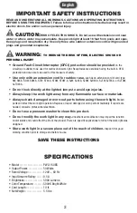 Preview for 2 page of PowerSmith PWL1150BS Operator'S Manual