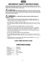 Preview for 2 page of PowerSmith PWL2160TS Operator'S Manual