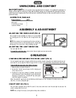 Preview for 4 page of PowerSmith PWLR1110F Operator'S Manual