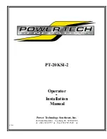 Preview for 1 page of PowerTech PT-20KSI-2 Operator And Installation Manual