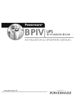 Preview for 1 page of Powerware BPIV Installation & Operation Manual