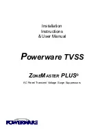 Powerware TVSS ZoneMaster PLUS Installation Instructions & User Manual preview