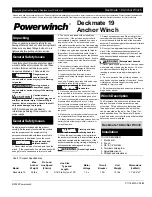 POWERWINCH Deckmate 19 Operating Instructions And Replacement Parts List Manual preview