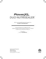 Preview for 9 page of PowerXL DUO NUTRISEALER Owner'S Manual