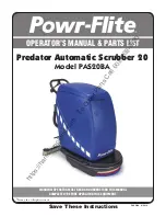 Предварительный просмотр 1 страницы Powr-Flite PAS20BA Operators Manual & Parts Lists