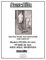 Preview for 1 page of Powr-Flite PF2004 Instructions For Operation And Care