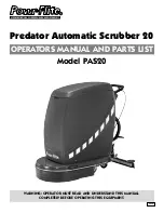 Предварительный просмотр 1 страницы Powr-Flite Predator PAS20 Operators Manual And Parts Lists