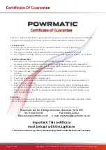 Preview for 2 page of Powrmatic OUH 20 User, Installation & Servicing Manual