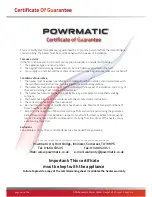 Предварительный просмотр 2 страницы Powrmatic PZN 12 User, Installation & Servicing Instructions