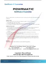 Preview for 2 page of Powrmatic Vision Maxi Installation & Servicing Manual