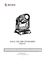 PR Lighting AQUA LED 3000-W FRAMING Manual предпросмотр