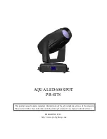 PR Lighting AQUA LED 600 SPOT Manual предпросмотр