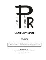 PR Lighting CENTURY SPOT User Manual preview