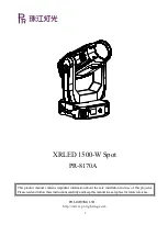 Preview for 1 page of PR Lighting PR-8170A Manual