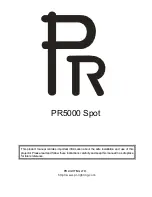 Предварительный просмотр 1 страницы PR Lighting PR5000 Spot User Manual