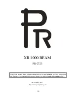 PR Lighting XR 1000 BEAM PR-2723 User Manual preview