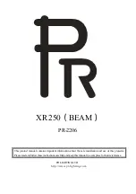 Preview for 1 page of PR Lighting XR250 Product Manual