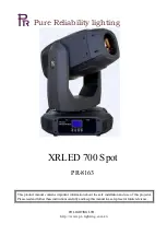 PR Lighting XRLED 700 Spot Product Manual preview