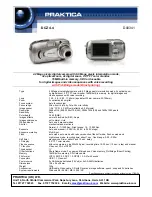 Praktica D00341 Specification Sheet предпросмотр