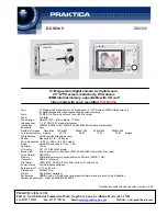 Praktica D00352 Specifications preview