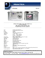 Предварительный просмотр 1 страницы Praktica D00387 Specifications