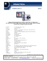 Предварительный просмотр 1 страницы Praktica D00431 Specifications