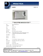 Praktica SlimPix D00311N Specifications preview