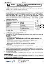 Preview for 4 page of PRASTEL MR1E-XP-V5 Manual