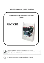 Предварительный просмотр 1 страницы PRASTEL UNIK1E Technical Manual For The Installer