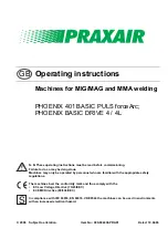 Предварительный просмотр 1 страницы Praxair PHOENIX 401 BASIC PULS forceArc Operating Instructions Manual