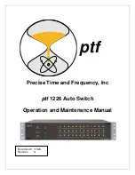 Preview for 1 page of Precise Time and Frequency ptf 1226 Operation And Maintenance Manual