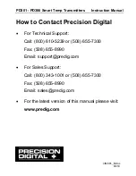 Preview for 36 page of Precision Digital Corporation ExSense Series Instruction Manual