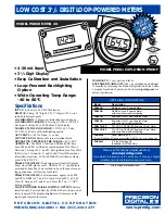 PRECISION DIGITAL PD660 Specification Sheet preview