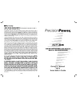 Precision Power INT.5B Owner'S Manual And Installation Manual preview