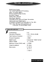 Preview for 3 page of Precision Power PowerClass DAC348 Owner'S Manual