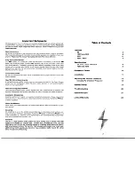 Preview for 3 page of Precision Power Sedona 100iX Owner'S Manual